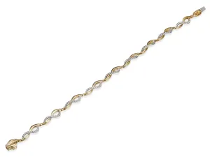 9ct Yellow And White Gold 0.61ct Diamond Twist Bracelet