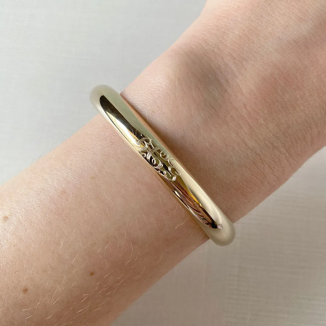 Adult 14K Gold Filled Plain 8mm Large Bangle