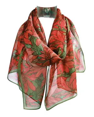 Alphonse Mucha Ruby Silk Chiffon Scarf