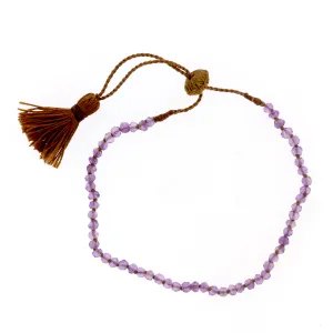 Amethyst Bead Bracelet with Tassel