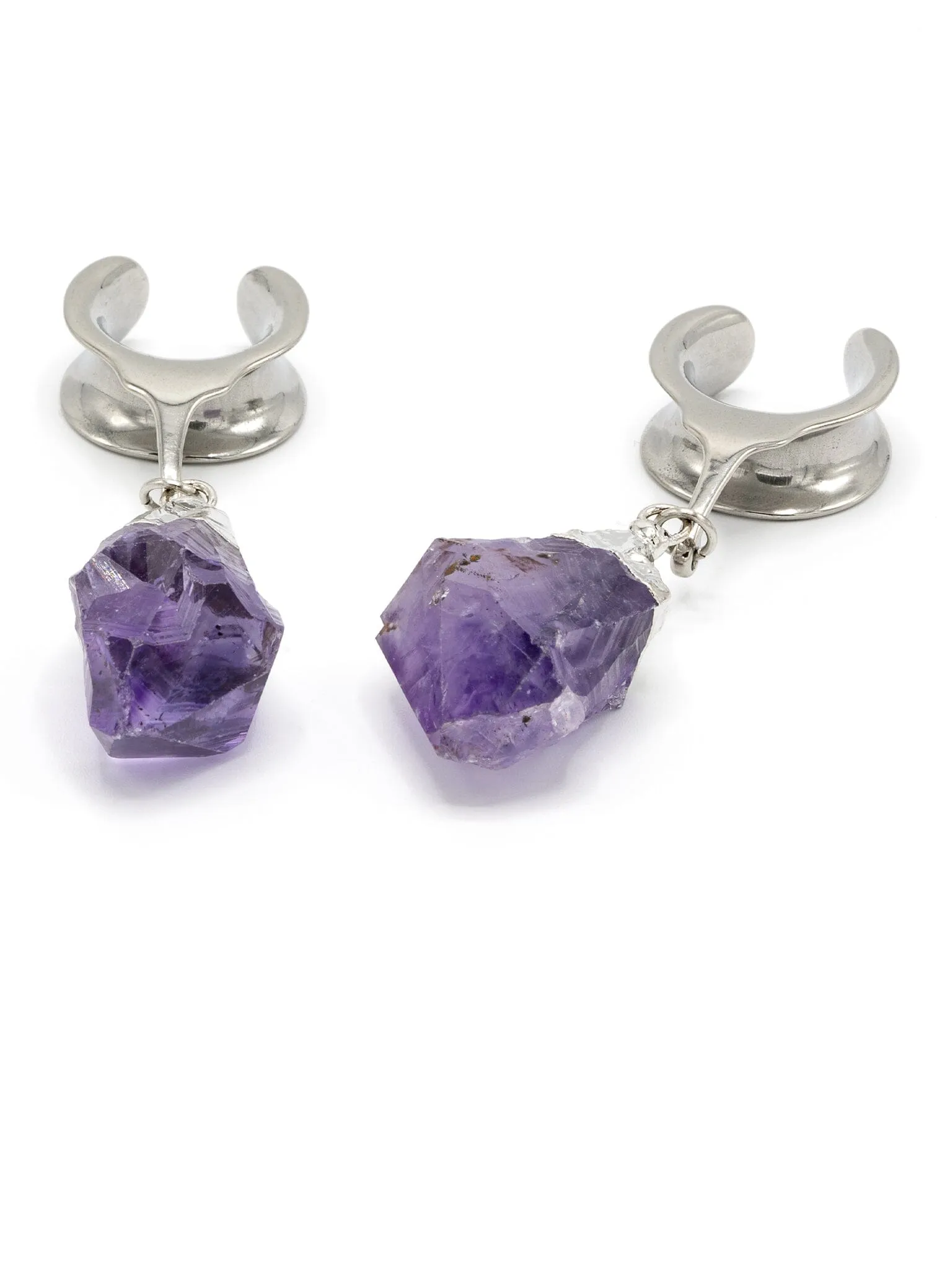 Amethyst Dangle Steel Crescent Saddles