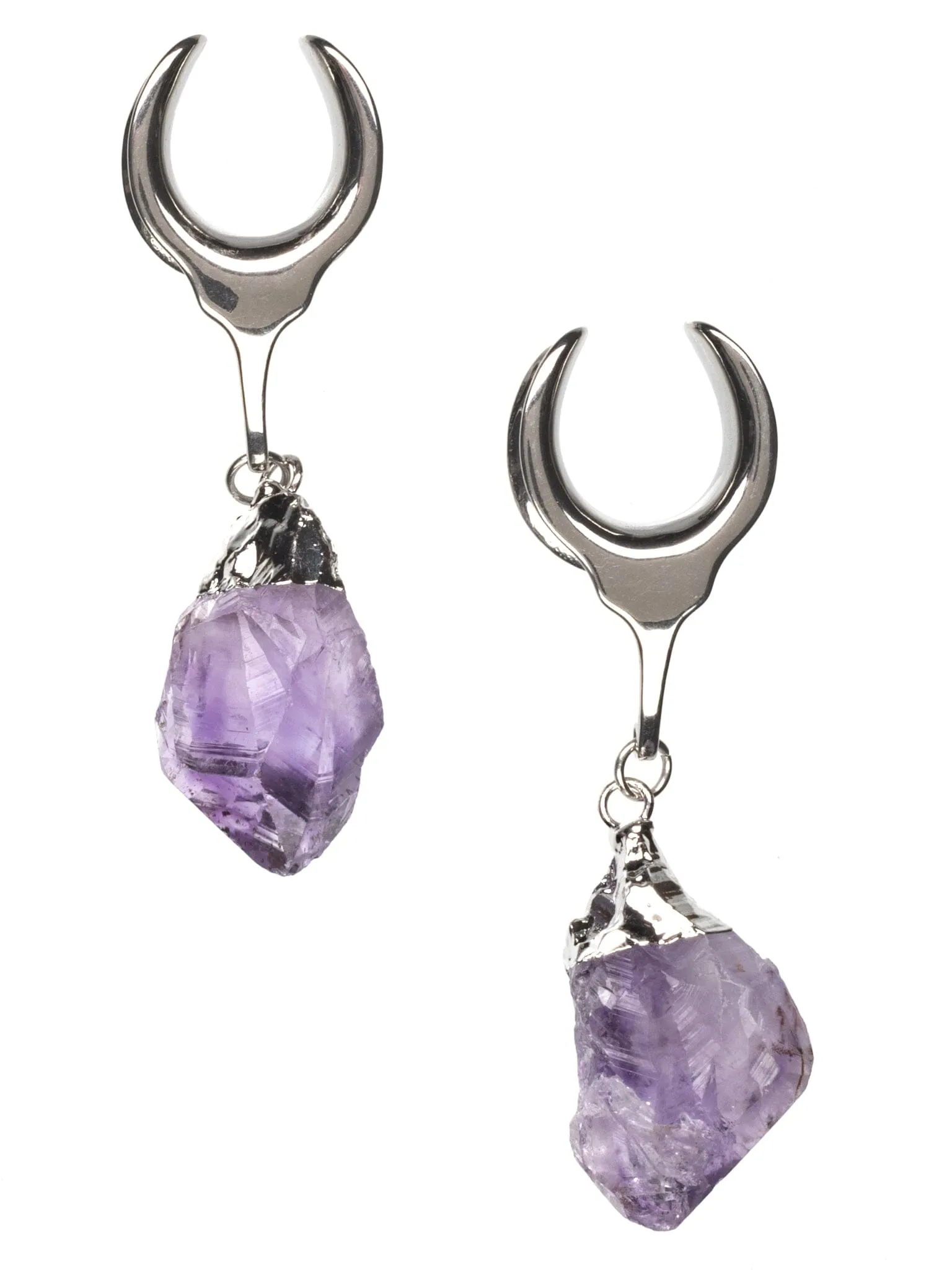 Amethyst Dangle Steel Crescent Saddles