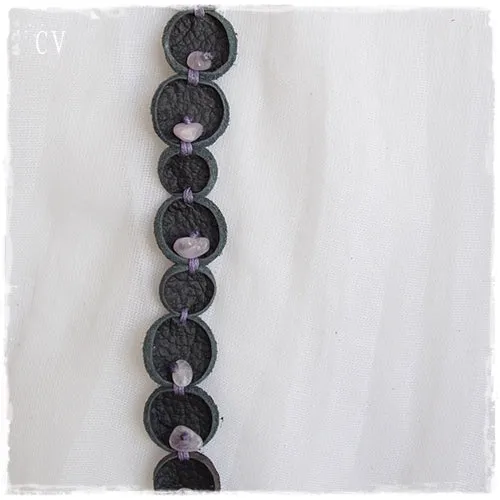 Amethyst Stones Bubble Bracelet