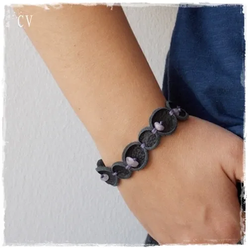 Amethyst Stones Bubble Bracelet