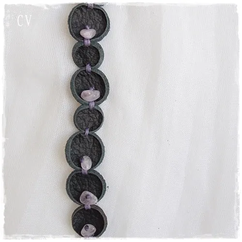 Amethyst Stones Bubble Bracelet