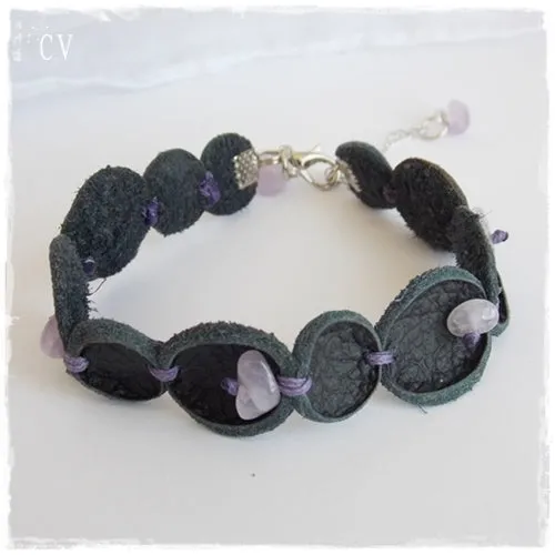 Amethyst Stones Bubble Bracelet