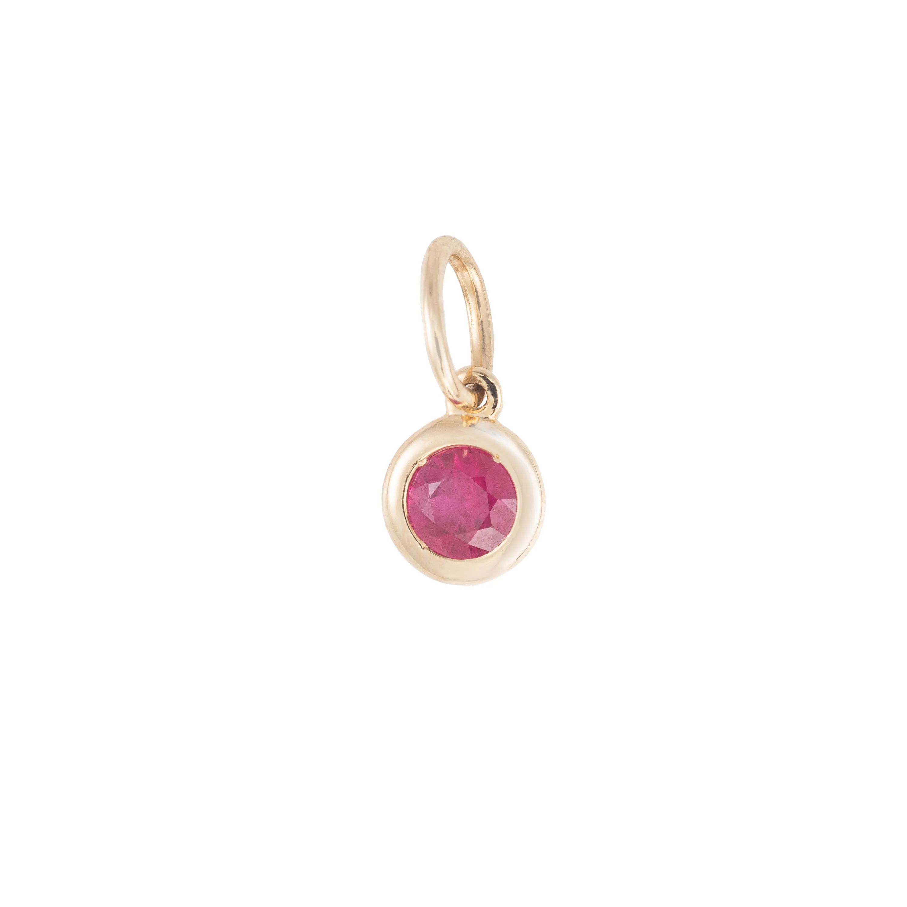 Bezel Ruby Hoop Charm