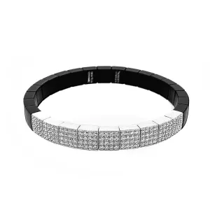 Black and Diamond Ceramic Stretch Bracelet