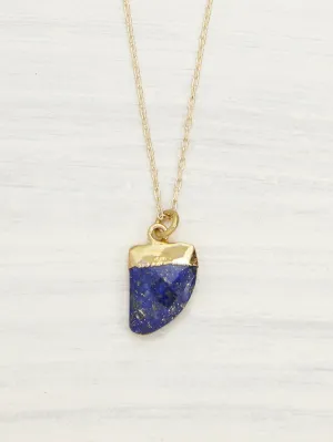 Bohemian Lapis Horn Necklace