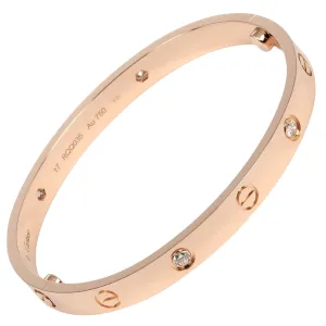 Cartier Love Bracelet K18 Pink Gold 4P Diamond