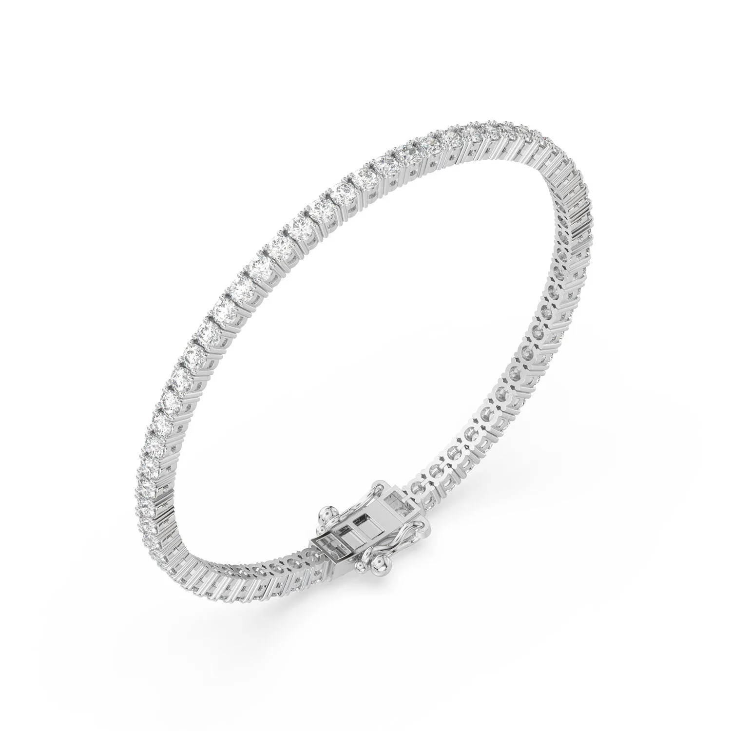 Celebration 9ct White Gold Round Cut 5.00 Carat tw of Lab Grown Diamonds Tennis Bracelet