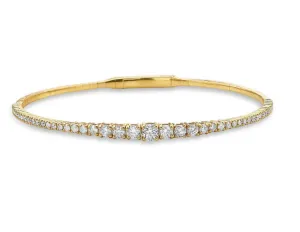 Crislu Flex Bracelet Graduated Diamond Gold