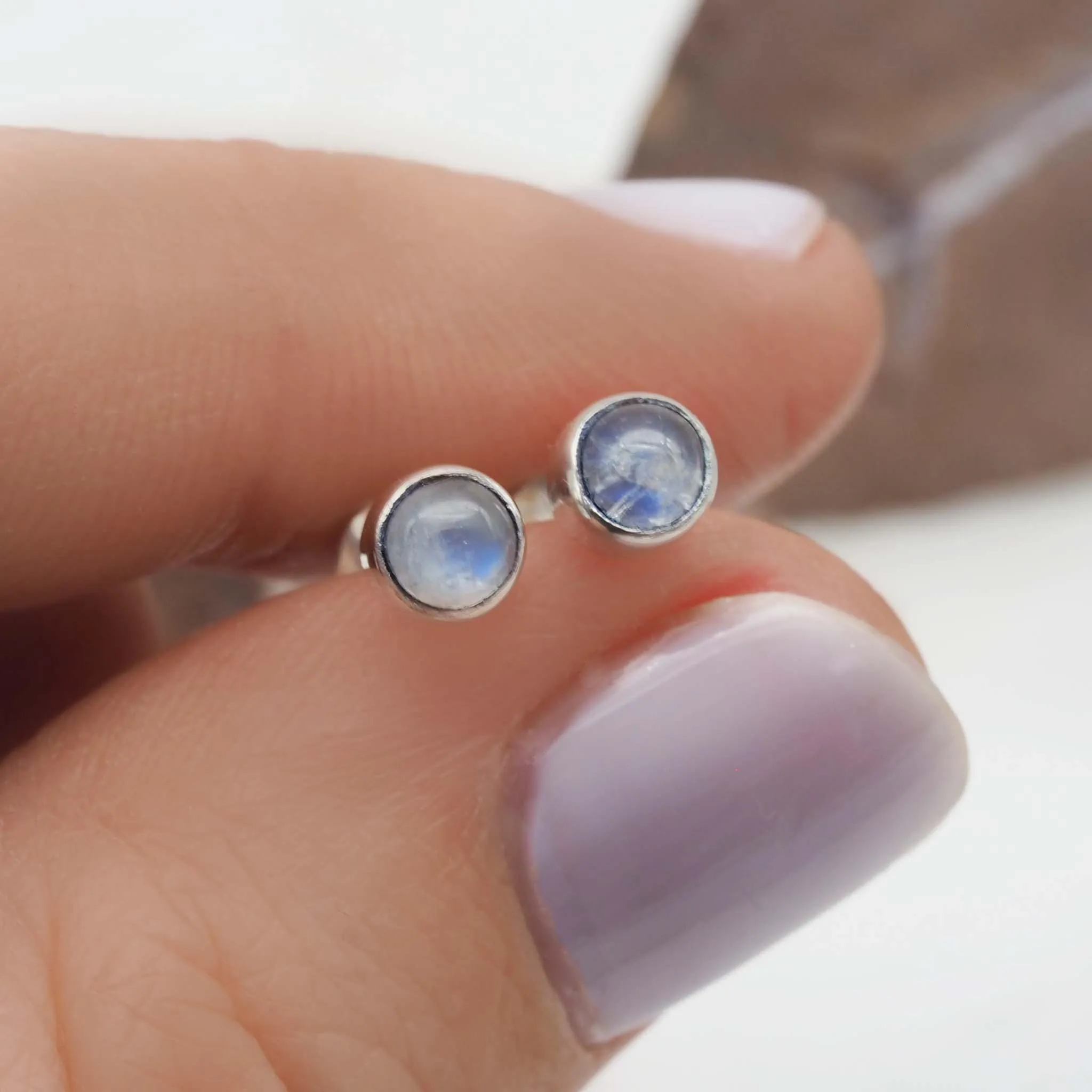 Dainty Moonstone Studs