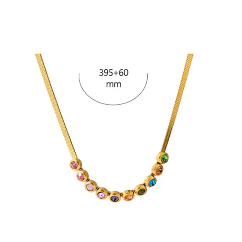 Deluxe Rainbow Zircon Leisure Chain Necklaces and Bracelets