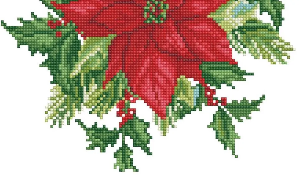 DIY Diamond Dotz Festive Bouquet Poinsettia Facet Bead Wall Hanging Picture Kit