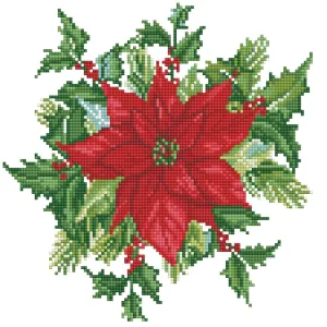 DIY Diamond Dotz Festive Bouquet Poinsettia Facet Bead Wall Hanging Picture Kit