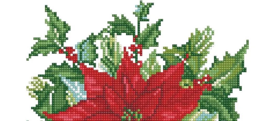 DIY Diamond Dotz Festive Bouquet Poinsettia Facet Bead Wall Hanging Picture Kit