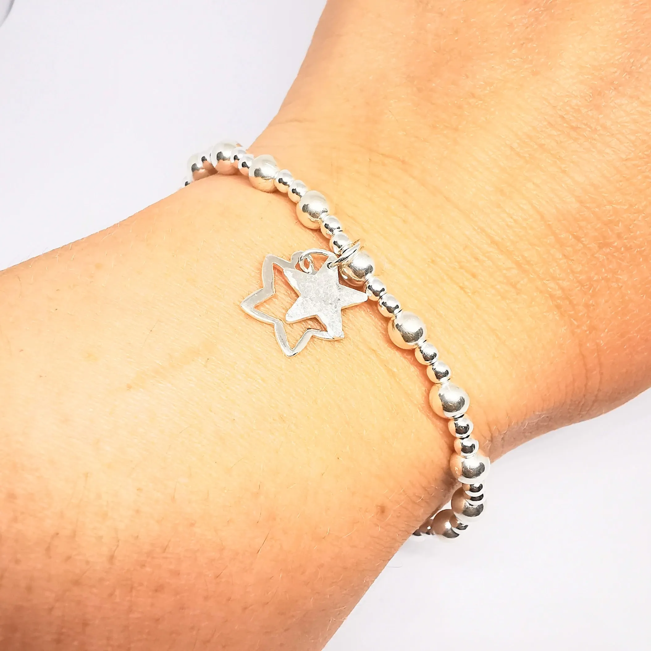 Double Star Bracelet in Sterling Silver