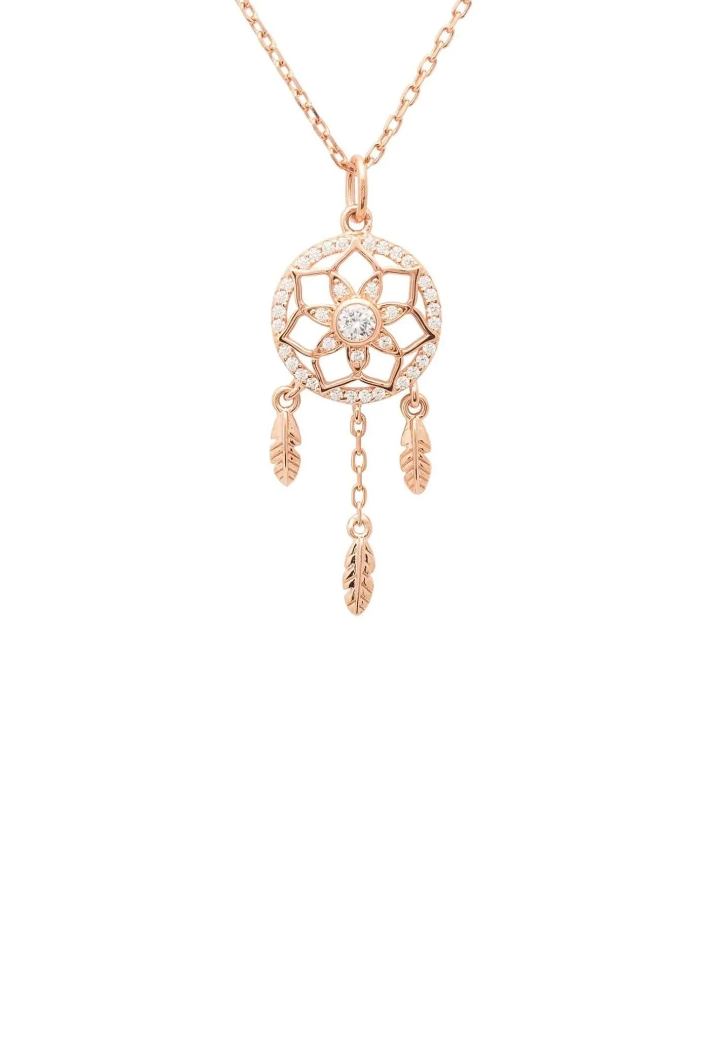 Dreamcatcher Necklace Rosegold