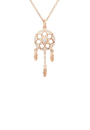 Dreamcatcher Necklace Rosegold