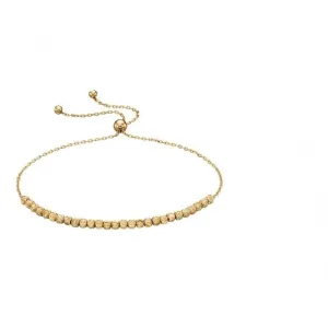 Elements Gold Yellow Gold Diamond Cut Bead Adjustable Bracelet GB441