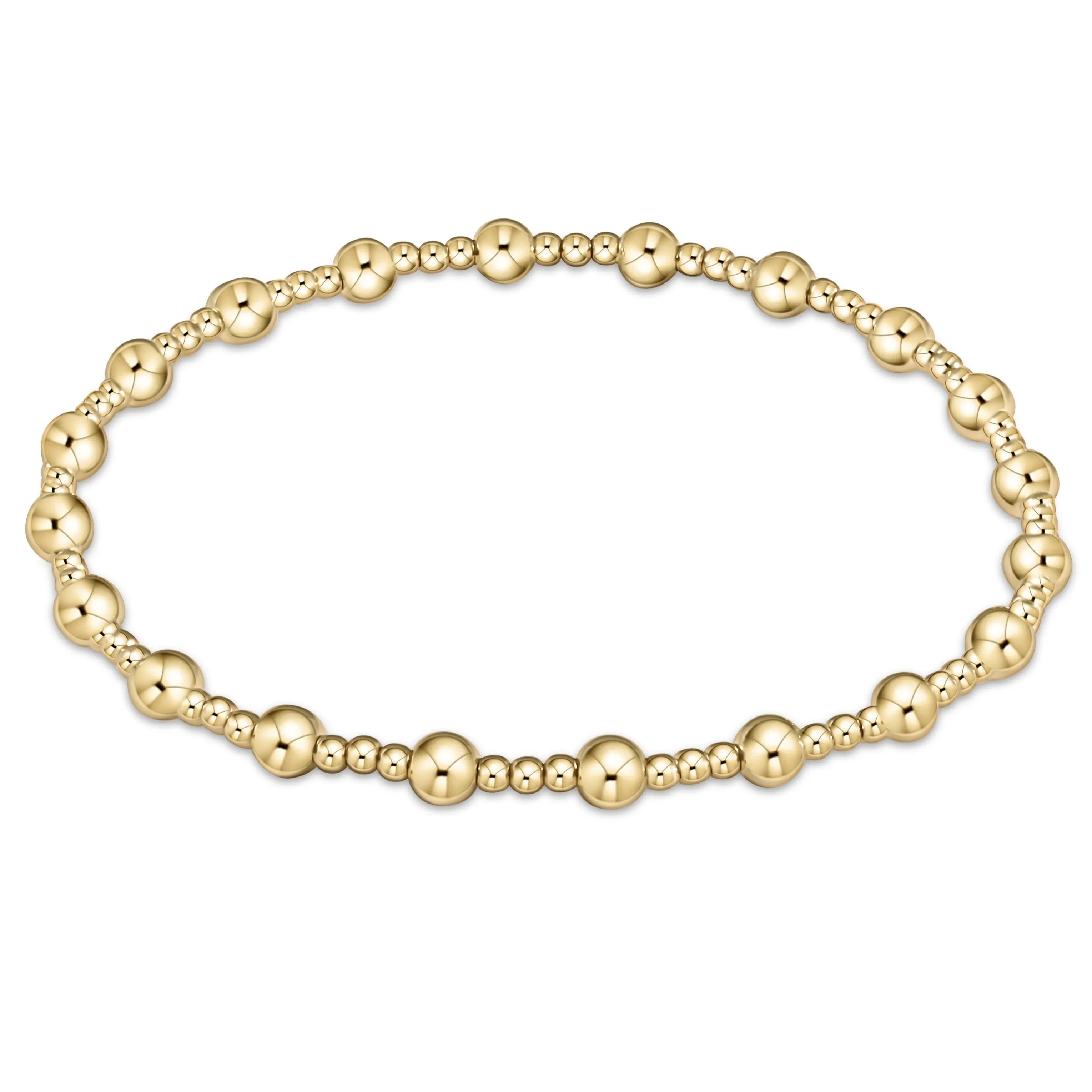 Extends - Classic Sincerity Pattern Bead Bracelet - Gold