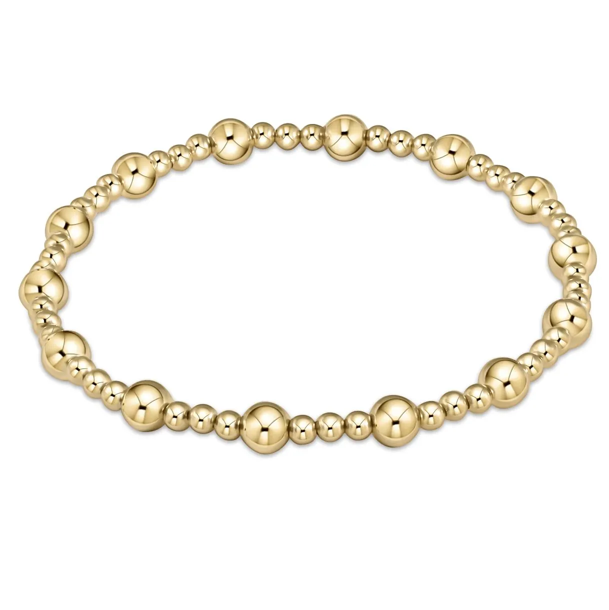 Extends - Classic Sincerity Pattern Bead Bracelet - Gold