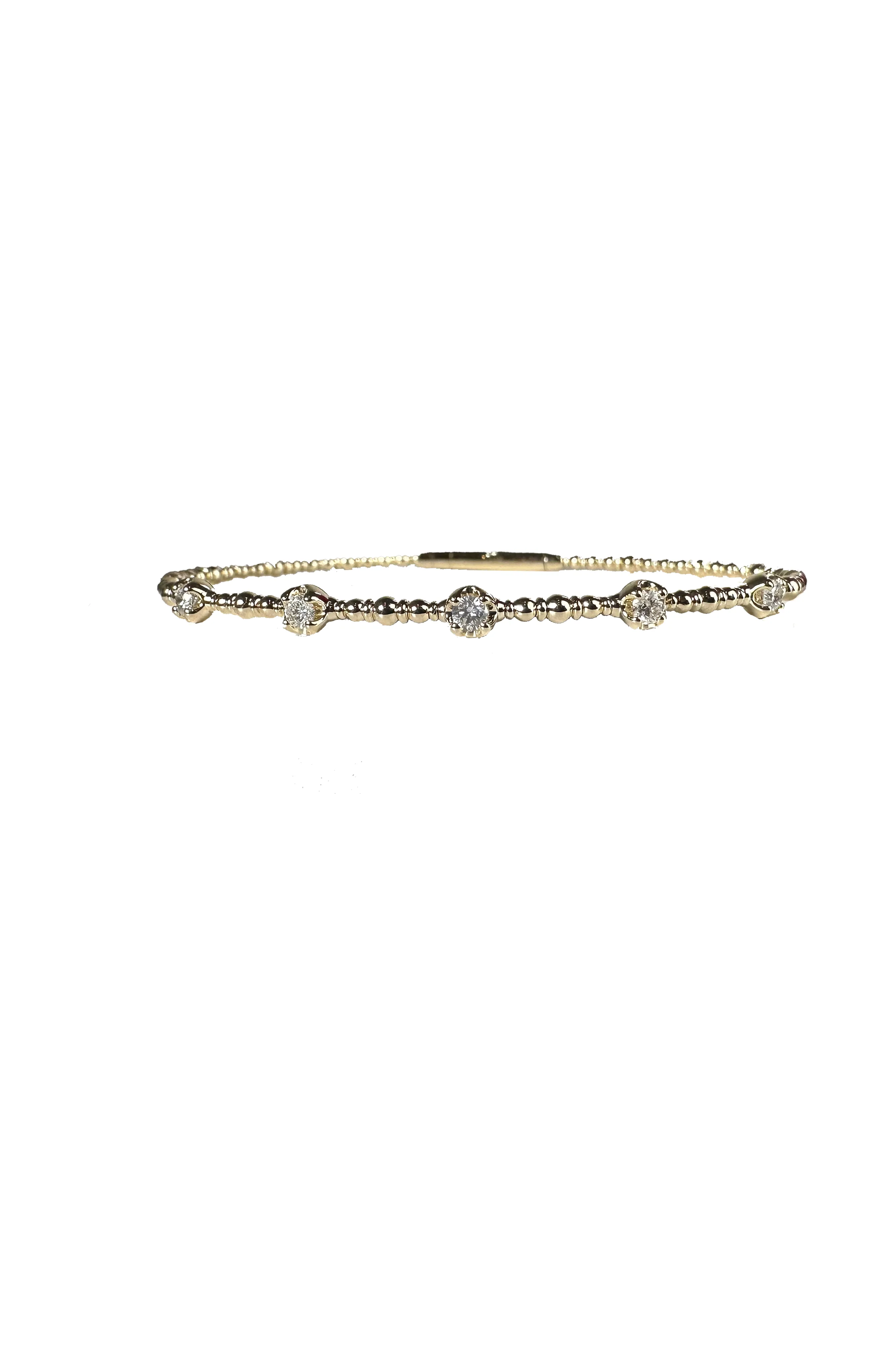 FC Creations Bracelet 14K Gold Diamond Flexible Bangle | Yellow Gold 0.35 CTW