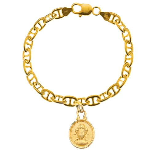 Fine Anchor Bracelet with Chi Charm