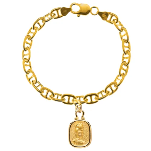 Fine Anchor Bracelet with Chi Charm