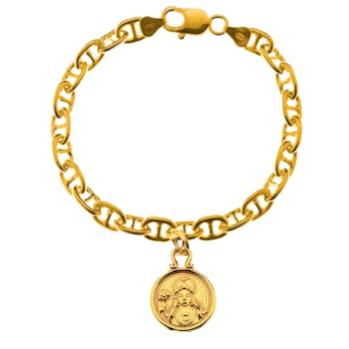 Fine Anchor Bracelet with Chi Charm