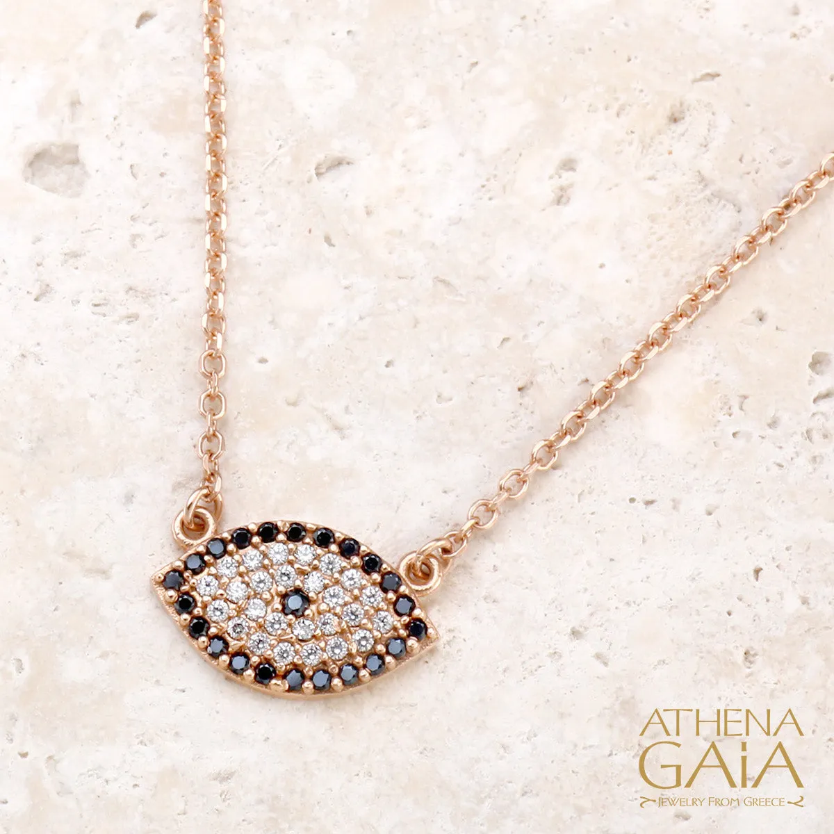 Full Pave Mati Evil Eye Necklace