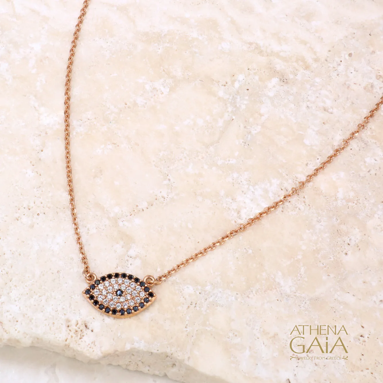 Full Pave Mati Evil Eye Necklace