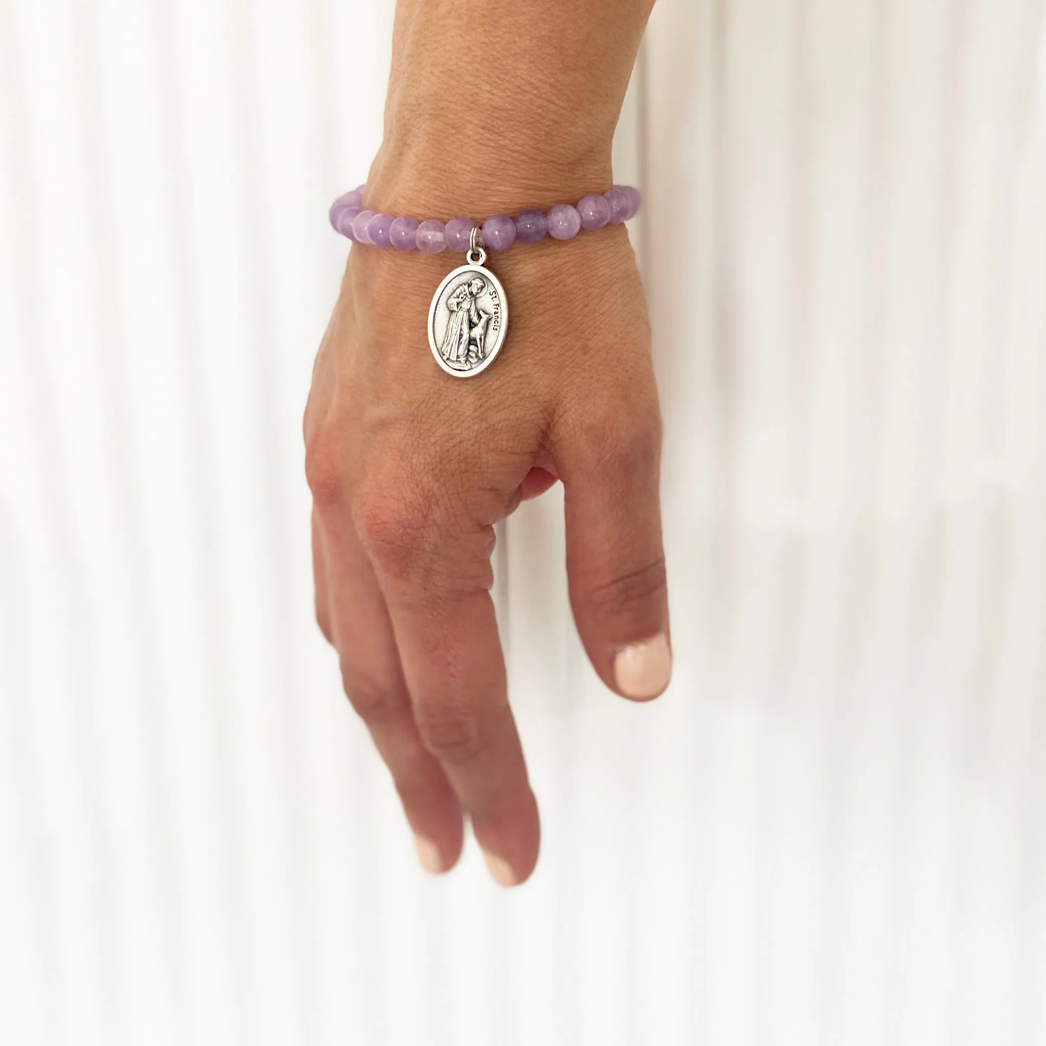 Gemstone Saint Bracelet - Amethyst