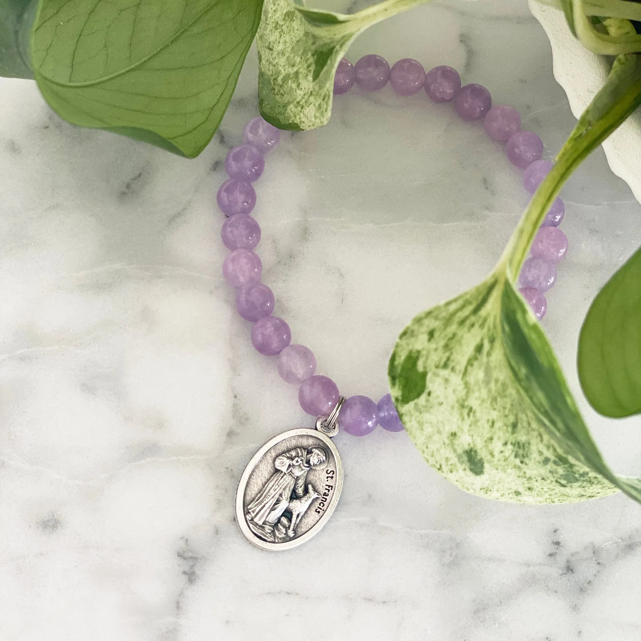 Gemstone Saint Bracelet - Amethyst