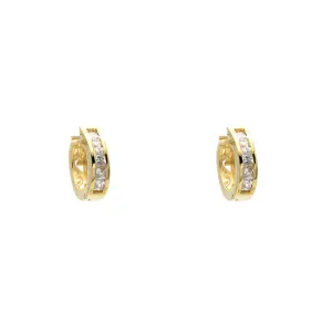 Gold Filled Cubic Zirconia Huggie Earrings