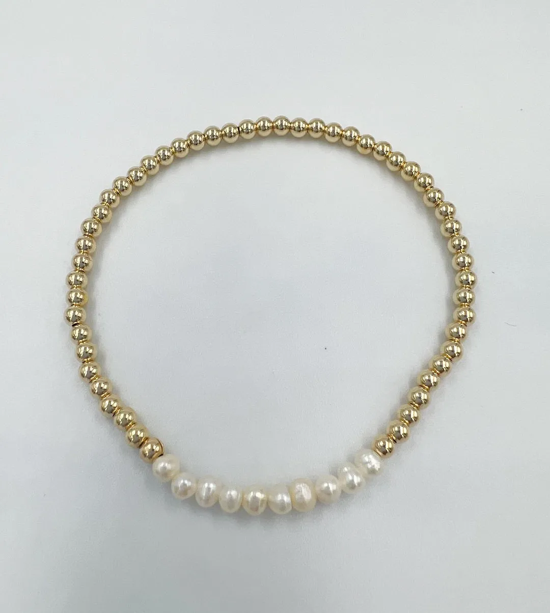 Gold Pearl Bar Bracelet