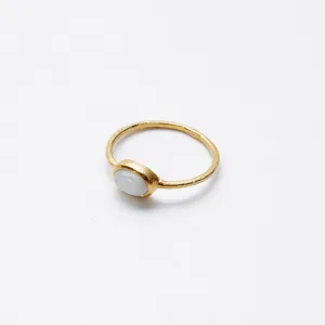 Gold Plated Moonstone Oval Ring