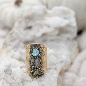 Gold Plated Raw Stone Ring