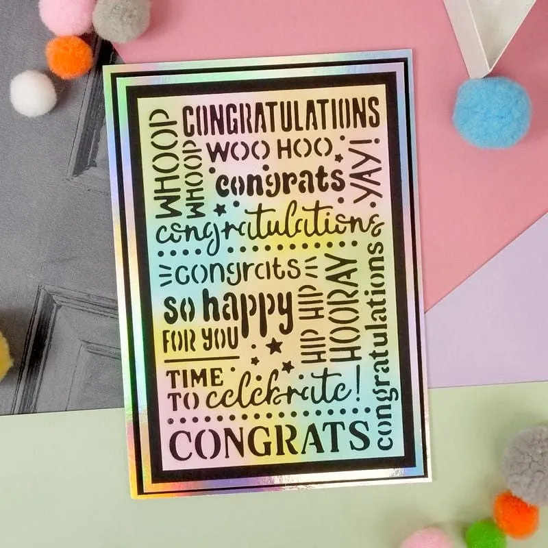 Hunkydory Moonstone Dies - Congratulations Background Panel