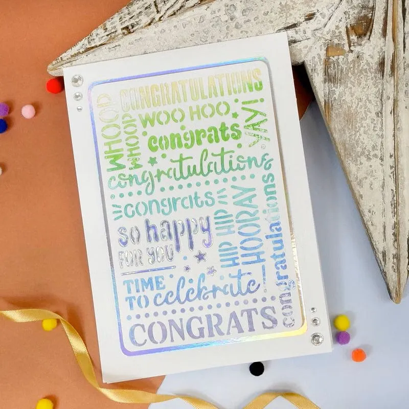 Hunkydory Moonstone Dies - Congratulations Background Panel