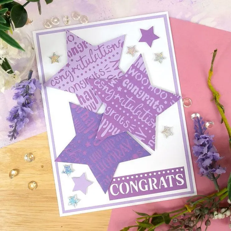 Hunkydory Moonstone Dies - Congratulations Background Panel