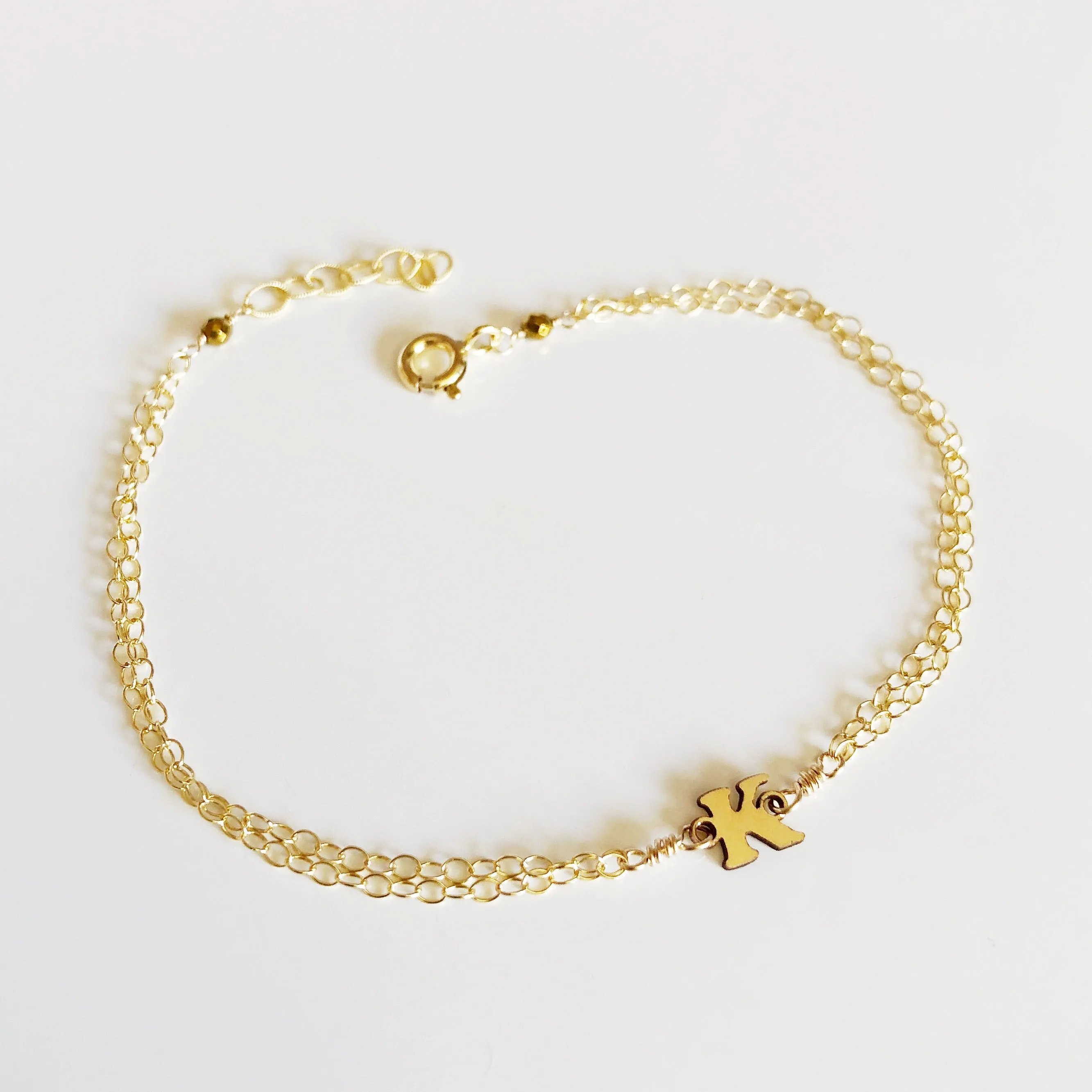 Initial charm bracelet (B378)