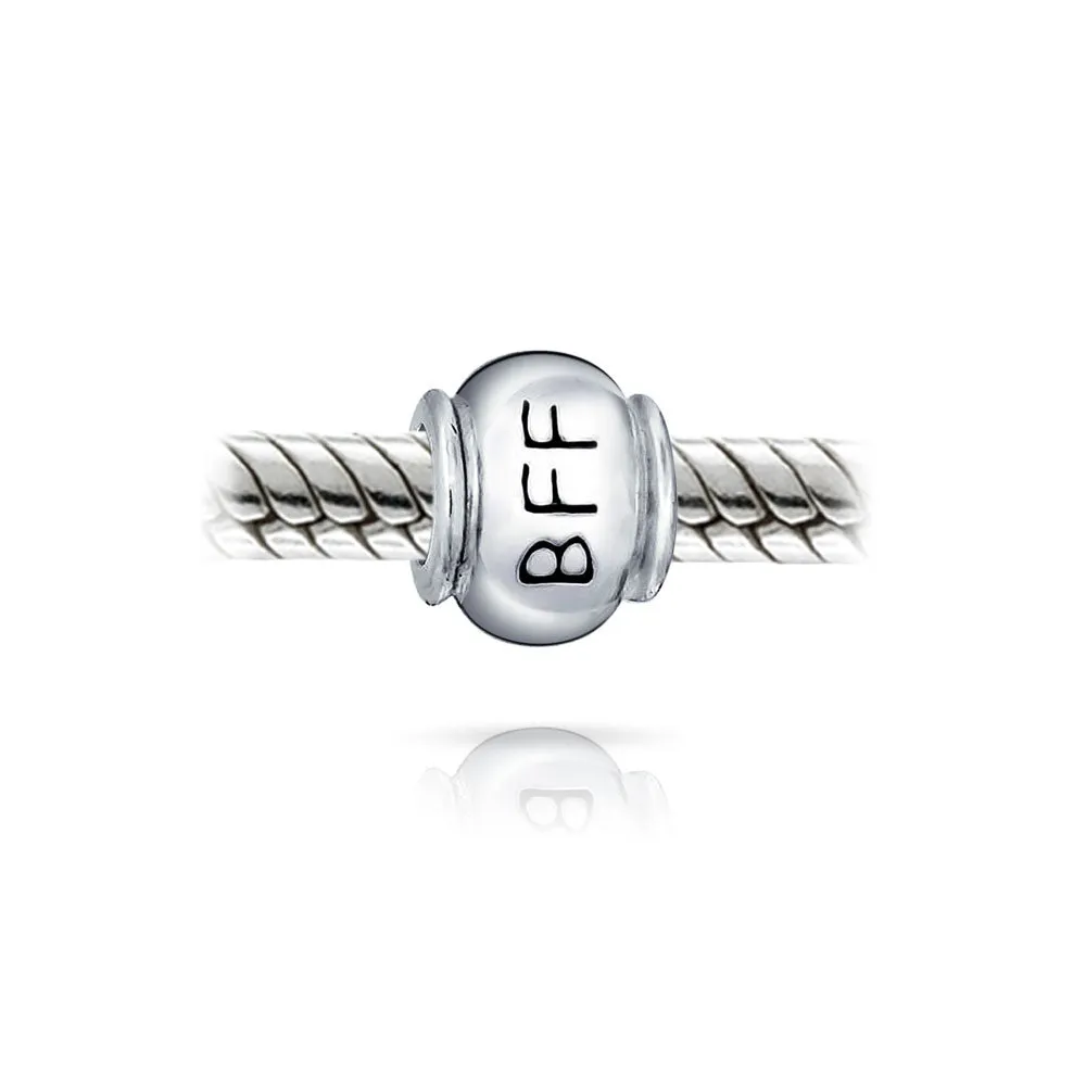 Inspirational Message Barrel Charm Bead .925 Sterling Silver