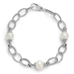 LAGOS Caviar Pearl Link Bracelet in Sterling Silver