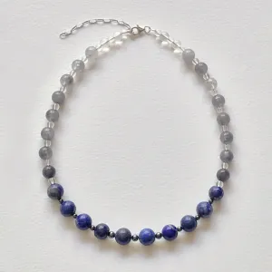 Lapis Lazuli and Smokey Quartz Necklace