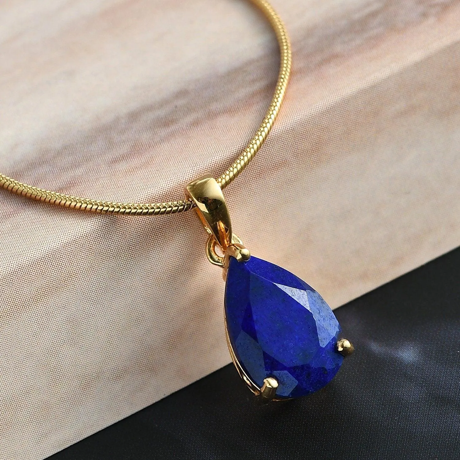 Lapis Lazuli Pendant, Lapis Teardrop Solitaire Pendant, September Birthstone Necklace, 925 Sterling Silver, Lapis Gold Necklace, Gift