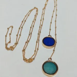 LARIAT OF LAPIS LAZULI AND AMAZONITE NECKLACE