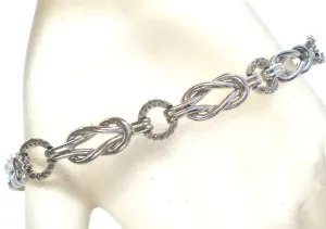 Love Knot Diamond Bracelet Sterling Silver