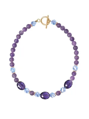 Matte Amethyst Crystal Necklace